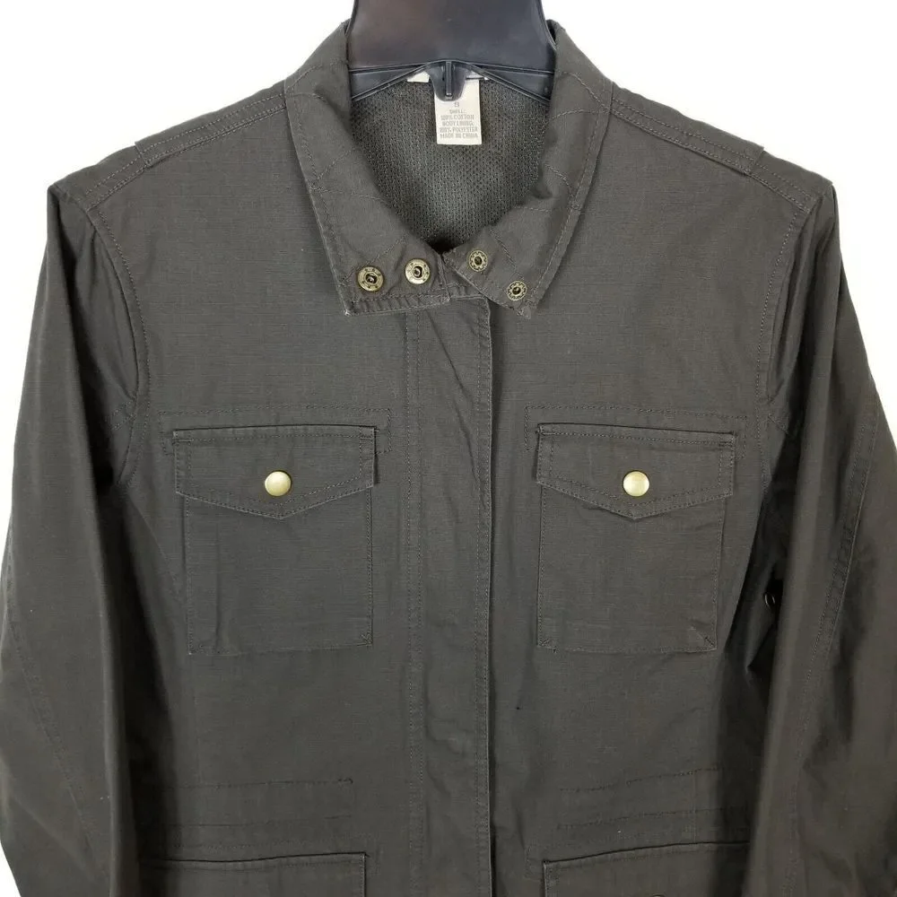 Duluth Trading Co Women's Full Zip‎ Utility Jacket Size S Brown Cotton Pockets
